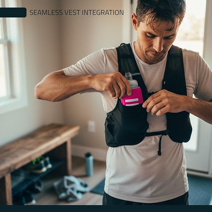 FITLY Soft Flask - Shrink As You Drink Soft Water Bottle for Hydration Pack - Folding Water Bottle Ideal for Running, Hiking, Cycling, Climbing & Rigorous Activity