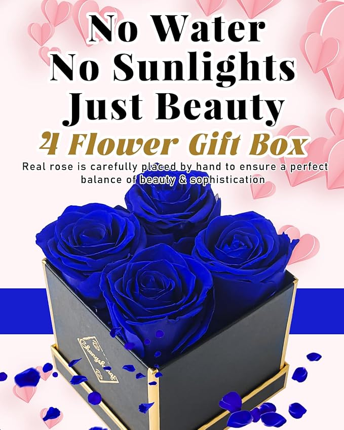 Changshunqi Forever Flowers, Preserved Real Roses in Box Lasting 2-3 Years, Preserved Flowers Birthday Gifts for Womem Mom Her,Anniversary Eternal Flowers Gifts for Mother Women Friends