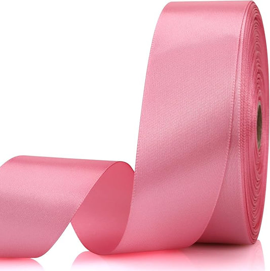 1-1/2 Inch 60 Yards Rose Gold Solid Satin Ribbon for Gift Wrapping,Craft Floral Bouquets,Wedding Party,Timeless Flower,Decoration Floral Hair,Balloons