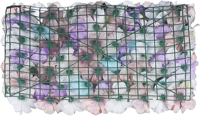 12PCS Flower Wall Panels, 3D Silk Floral Wall Backdrop, Realistic Purple Rose Flower Backplanes, Roll Up Fake Flower Background for Valentines Wedding Party Home Decoration