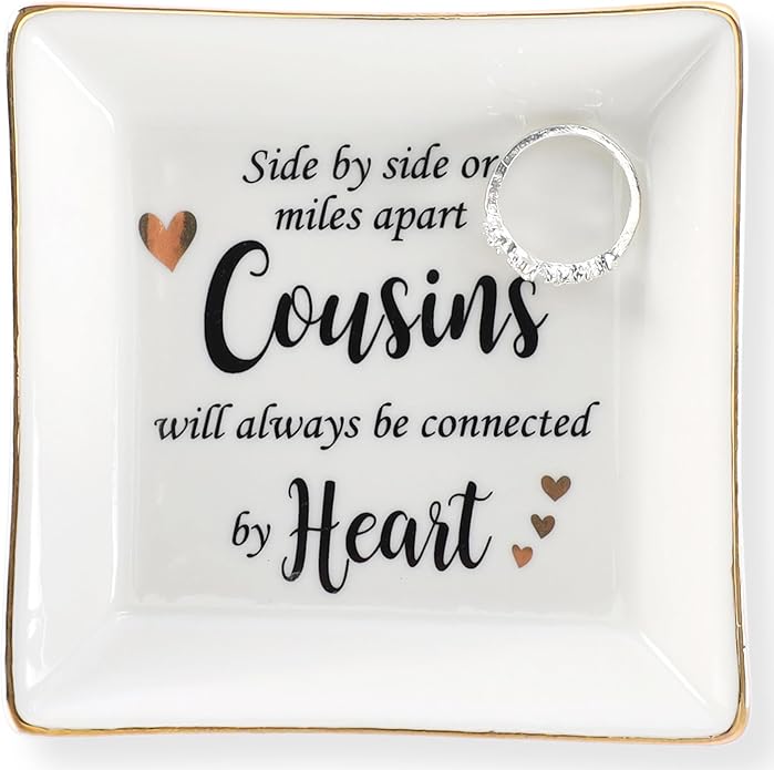 HOME SMILE Ceramic Ring Dish Jewelry Tray for Mom Sister Friends