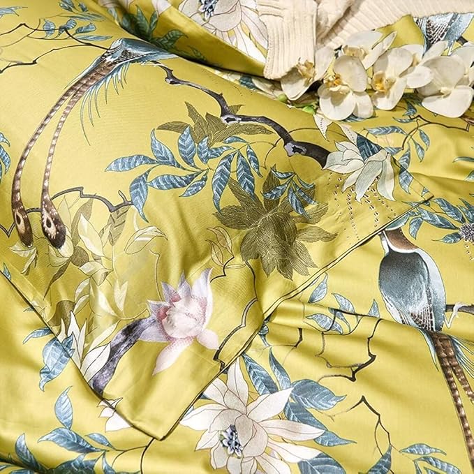 LifeTB Vintage Garden Floral Comforter Set Twin XL Vibrant Color Birds Flower Pattern Comforter Fluffy Soft Microfiber Boho Floral Bedding Comforter with 2 Pillowcases Cottage Botanical Comforter Set