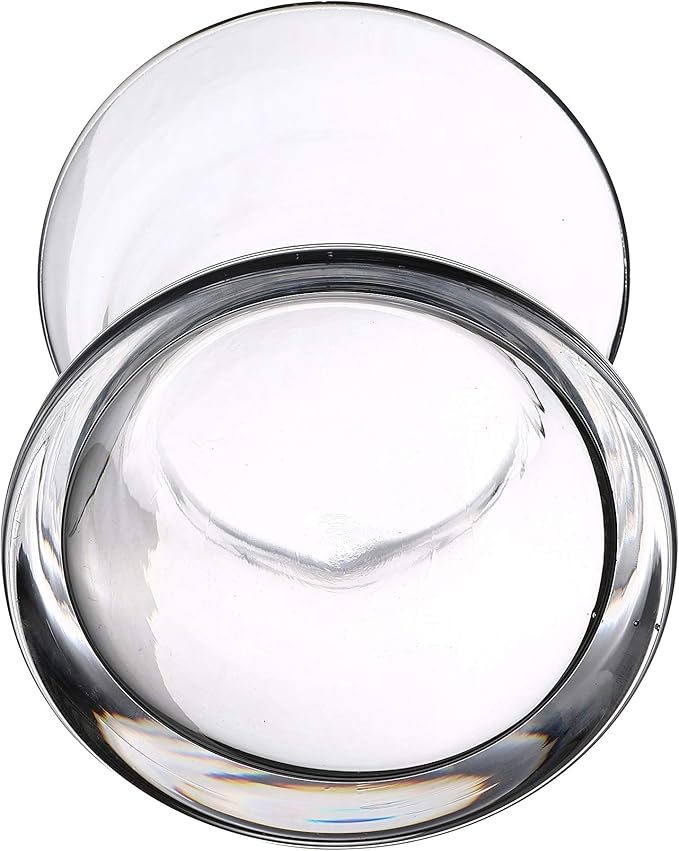 WGV Unique Bouquet Vase, 7" W, 7" H, Clear Short Hurricane Concaved Neiman Glass Floral Container, Home Wedding Event Decor, 1 Piece (VHV0707)