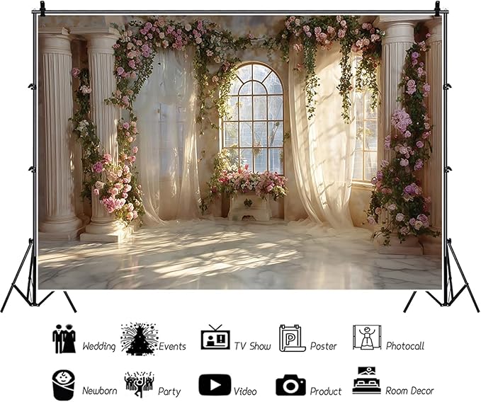 Baocicco Fantasy Castle Backdrops for Wedding 10x6.5ft Princess Boudoir House Backdrop Windowsills Roman Column Photography Background Bridal Shower Baby Shower Birthday Banner Backdrop