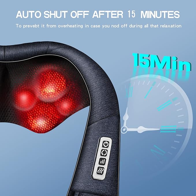 Mo Cuishle Shiatsu Back Shoulder and Neck Massager with Heat, Electric Deep Tissue 4D Kneading Massage, Best Gifts for Women Men Mom Dad, Fathers Day, Mothers Day, Christmas Gifts