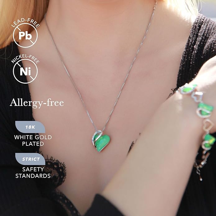 Leafael Necklaces for Women, Infinity Love Birthstone Heart Crystal Pendant, Birthday Jewelry Gifts for Her, Mom, and Wife, Silver Plated, 18 plus 2 inch Adjustable Chain