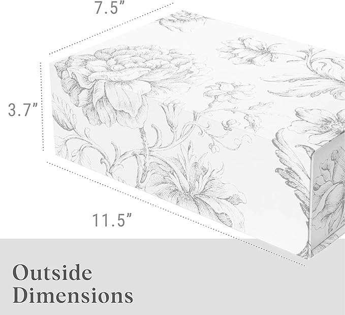 Luxury Keepsake Gift Box 3-Pack | Silver Floral Decorative Boxes with Magnetic Lids for Presents, Wedding Memory Box, and Bridal Gifts. 11.5" x 7.5" x 3.5"