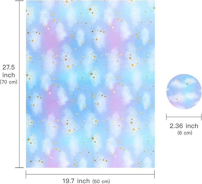 WRAPAHOLIC Neutral Birthday Wrapping Paper Sheet - 12 Sheets Folded Flat with 12 Gift Tags for Birthday, Baby Shower, Father's Day, Christmas - 19.7 Inch X 27.5 Inch Per Sheet