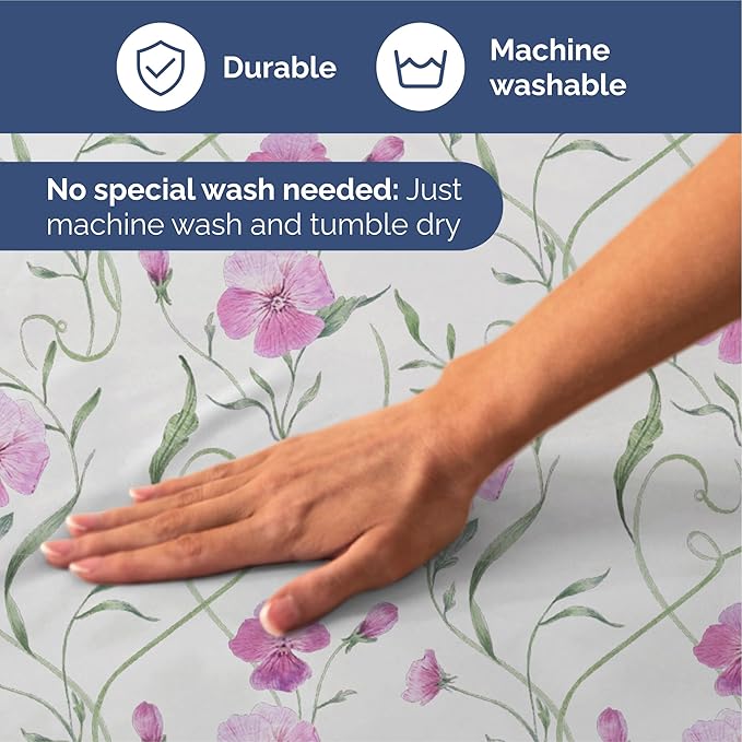 Floral Sheets - Pink Floral Bed Sheet Set - 1 Flat, 1 Fitted & 2 Pillowcases w/ Deep Pockets - Comfy, Wrinkle & Fade Free - Boho Botanical Bedding - Soft, Breathable and Cooling - Cal King Size Set
