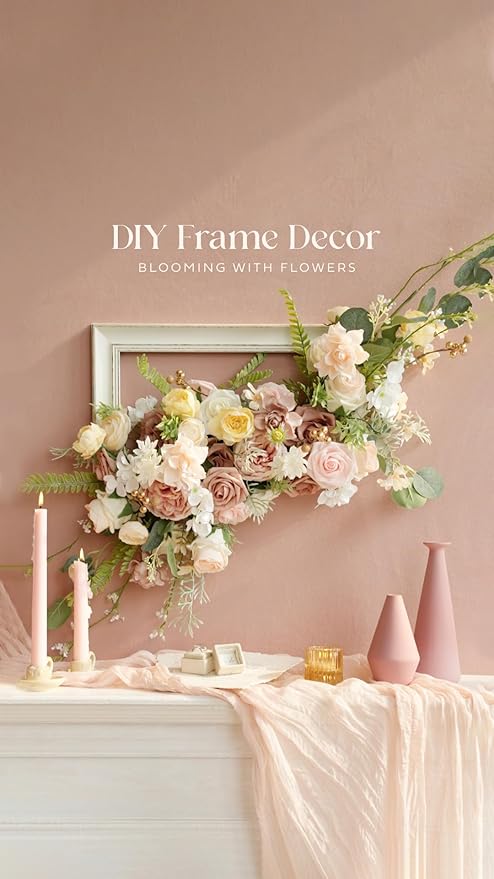 Ling's Moment Artificial Flowers 16pcs Blush Pink Silk Roses with Stems Real Look, 3.5" Fake Ombre Slate Pink Vendela Roses Bulk for DIY Wedding Bouquets Centerpieces Party Baby Shower Home Decoration