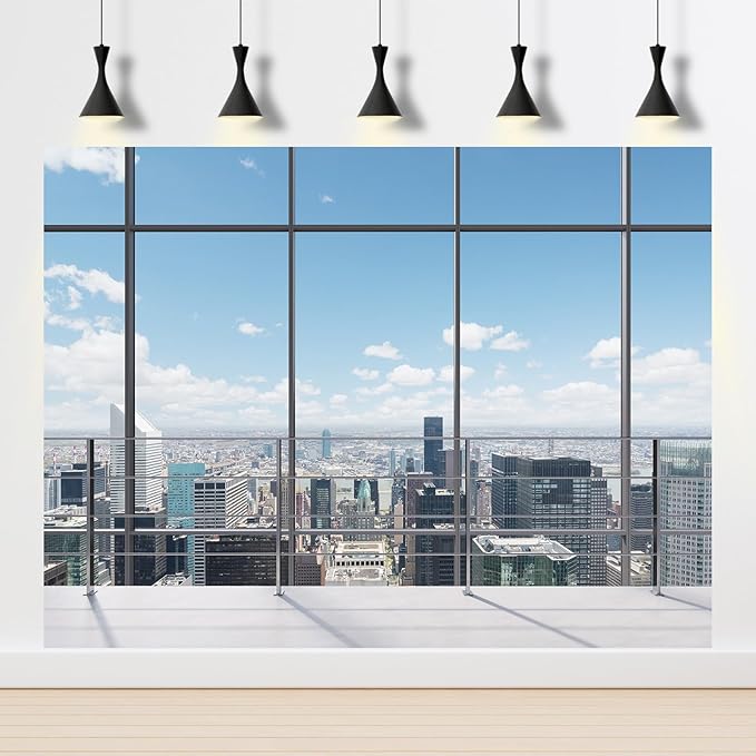 Office Backdrop Video Conference Modern Business Offices Work Place Photography Background Virtual Office Scene for Live Video Zoom Calls Businessman Studio Background Props Decor 7x5ft
