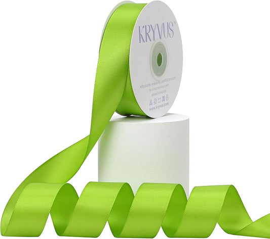 Apple Green Satin Ribbon, Double Faced 1 Inch X 25 Yards Apple Green Ribbon, Premium Satin Ribbon for Gift Wrapping, Crafts, Hair Bow Making, Sewing, Flower Bouquet, Wedding Party Decor