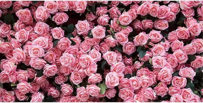 15x10ft Flower Backdrop Pink Rose Floral Wall Photography Background Birthday Baby Shower Wedding Party Banner Decorations Supplies Photo Booth Props