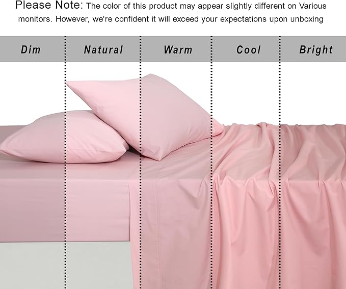RUVANTI 100% Organic Cotton Sheets Full Size, Percale Weave, GOTS Certified, 4-Piece Set, Deep Pocket 15", Crisp & Breathable, Soft Durable Bedding, Sábanas Algodón Orgánico – Peach Skin