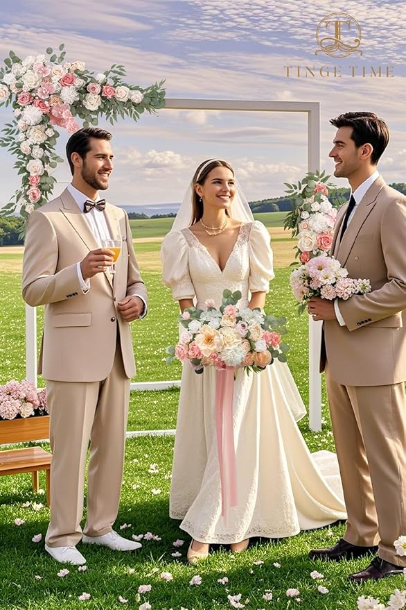 TINGE TIME Artificial Arch Flowers Kit Pack of 5, Wedding Decorations for Reception with Hanging Flowers, Wedding Arch Silk Floral Arrangements Ceremony Backdrop Bridal Shower Outdoor Party Decor