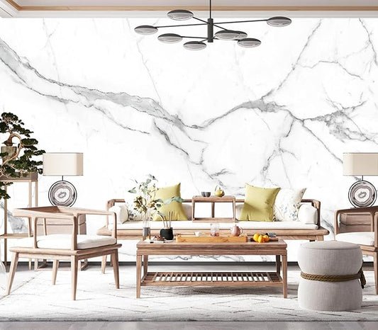 Cliouar-White Statue Marble Texture Background Mural Wallpaper Peel and Stick 160" x 114"