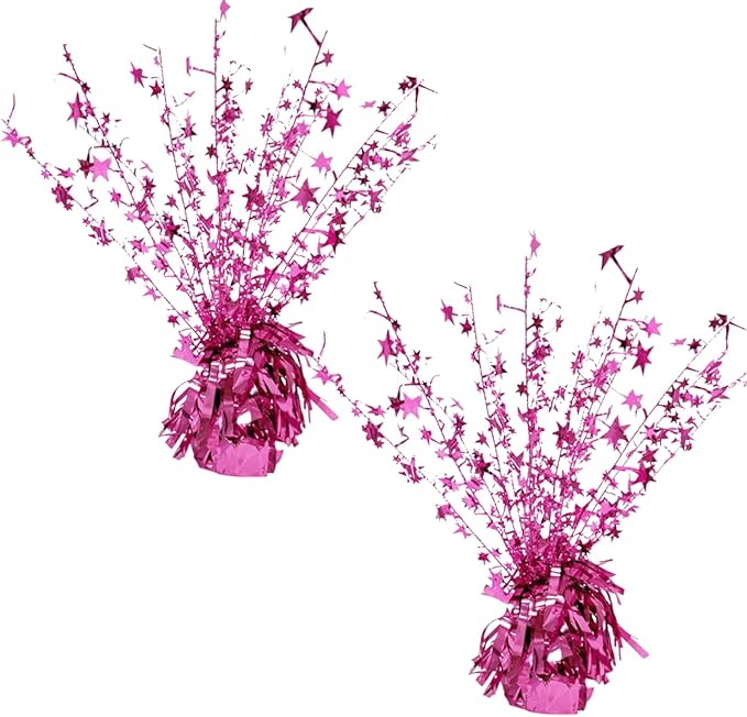 ALISSAR 2-Pack Glitter Pink Star Centerpieces-Table Decorations for Home Decor Birthday Wedding Anniversary Decor (Pink)