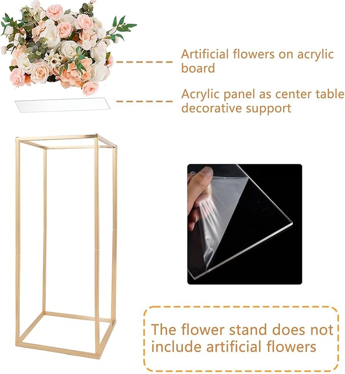 31.5Inch Gold Flower Stand Centerpieces for Wedding,Metal Column Geometric Flower Stand Tall Floor Vase for Table Decorations Event Home Party( 5pcs)