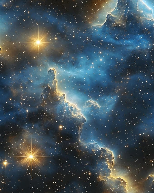 Starry Night Sky Wallpaper Peel and Stick 17.4" x 394" Dark Blue Galaxy Contact Paper Modern Space Wallpaper for Bedroom Cabinet Bathroom Home Decor
