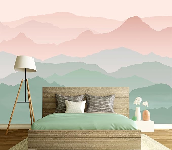 Eierme-Mountain Landscape Background Mural Wallpaper Peel and Stick 137" x 102"
