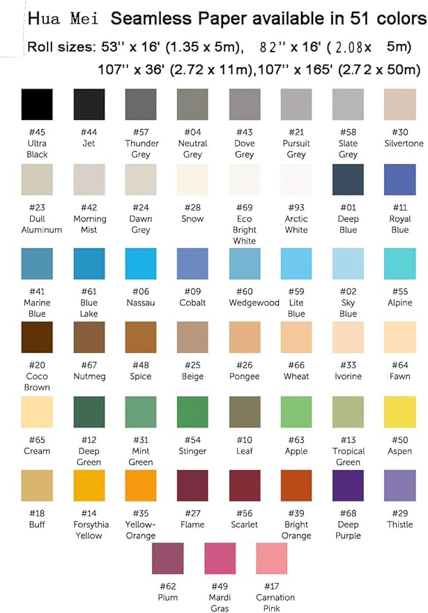 Huamei Seamless Photography Background Paper, Photo Backdrop Paper 8.9 x 36 Feet / 2.72 x 11 Meters 272133 (Ivorine)