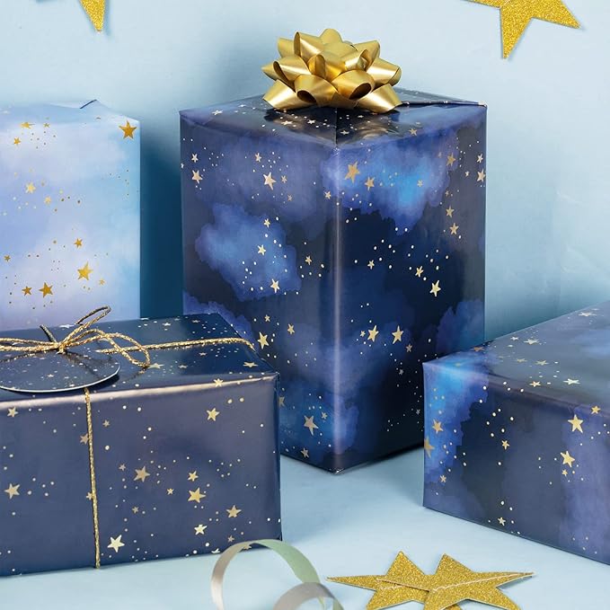 WRAPAHOLIC Neutral Birthday Wrapping Paper Sheet - 12 Sheets Folded Flat with 12 Gift Tags for Birthday, Baby Shower, Father's Day, Christmas - 19.7 Inch X 27.5 Inch Per Sheet