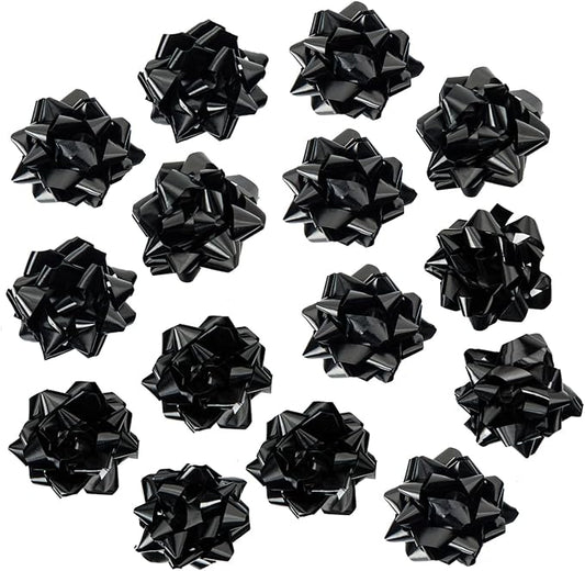 CHOIEO 15 Pcs Gift Bows Assortment, Decor for Christmas, Birthdays, Weddings, Holiday Embellishments, Presents, Wrapping Paper, Anniversaries, Baby Showers, Bridal Showers, Hanukkah (Black)