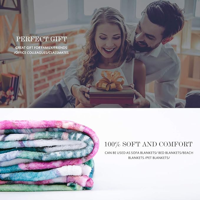 Jekeno Rainbow Gifts Blanket for Women Men, Tie Dye Colorful Throw Blankets Pride Gifts for LGBT Girls Boys Teens, Lesbian Gay Queer Decor for Home Bed Couch