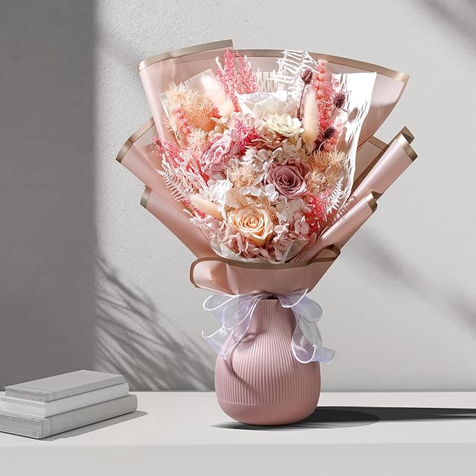 Flowers Gifts for Mom, Flower for Delivery, Preserved Roses Bouquets, Birthday Gifts for Women, Mothers Day Flowers for Wife (Dusty Rose)