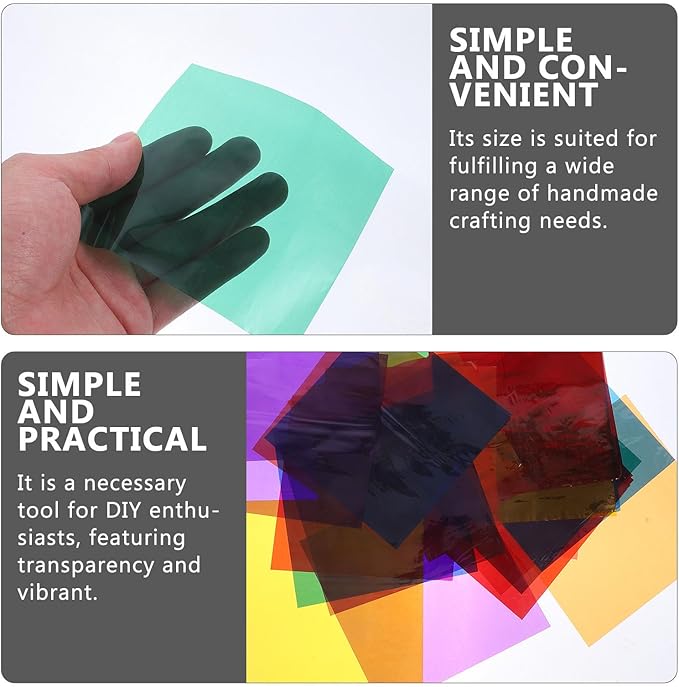 LALAFINA 84 Sheets Colored Cellophane Sheets for DIY Crafts Transparent Decorative Wraps with Vibrant Colors Paper for Candy and Handmade Projects