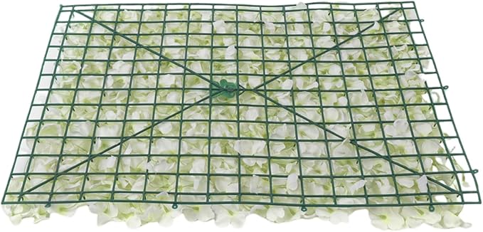 Flower Wall Panels, 10Pcs Artificial Flower Wall 3D Flower Wall Backdrop White Silk Rose Floral Decorative Faux Flower Wall Background for Wedding Home (White,15.7 * 23.6 in)