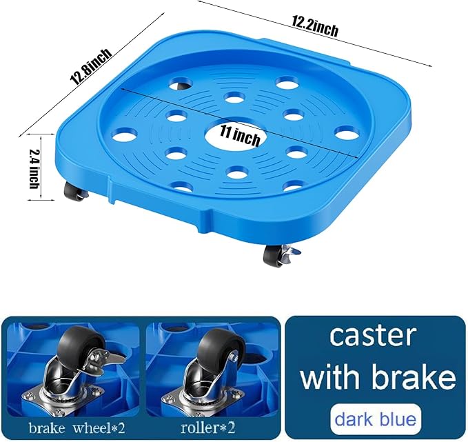 2 Pack 13IN Plant Caddy with Wheels Round Rolling Plant Stand Plant Dolly,Metal360° Lockable Caster Wheels.200lbs for Capacity Caddy for Indoor and Outdoor Use/ Patio/Flower Pot/5 Gallon Water Bottle