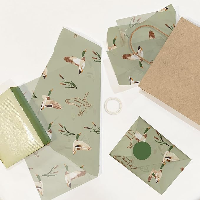 Pro Supply Global Ducks Printed Tissue Paper for Birthday Party Gift Bags or Boxes and Wrapping - Bulk Decorative Art Tissue Paper for Packaging and Gifting | 24 Sheets 20" x 30"