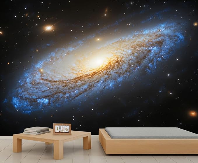 Spiral Galaxy Wall Mural, Outer Space 3D Wall Murals, Universe Wallpaper Mural, for Living Room Bedroom Large Wallpaper Indoor Decor 169.3" W x118.2 H