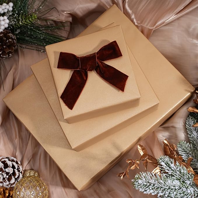 LaRibbons Gold Wrapping Paper, Mini Roll-17 Inch x 33 Feet, Christmas Gift Wrap Paper Rolls, Perfect for Holiday, Wedding, Valentine's Day, Birthday Presents