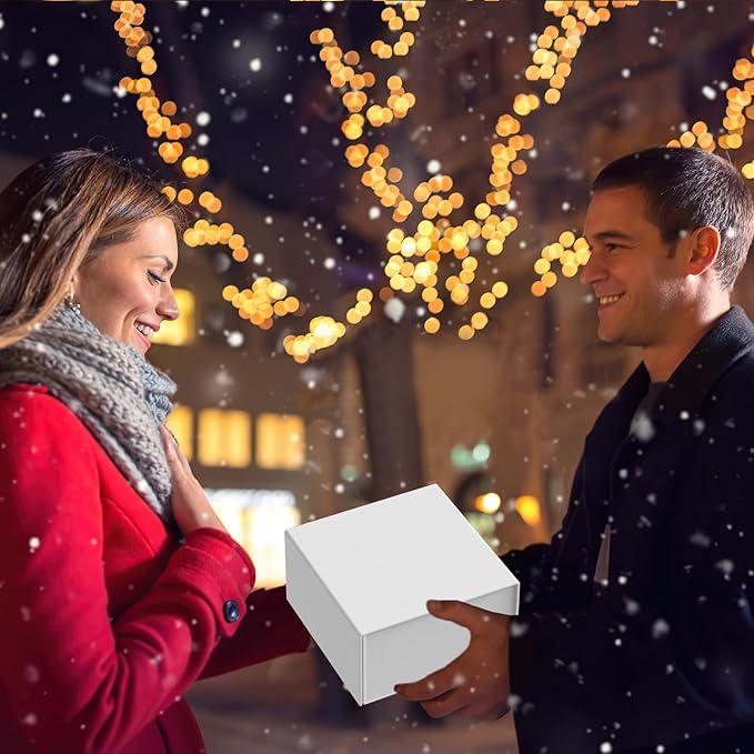 Gift Box 8x8x4 Inch with Magnetic Closure Lid White Gift Boxes For Presents,Bridesmaid Gifts Box,Birthday Gift box,Luxury for Gift Packaging, Magnetic Gift Box for Wrapping Gifts(White)