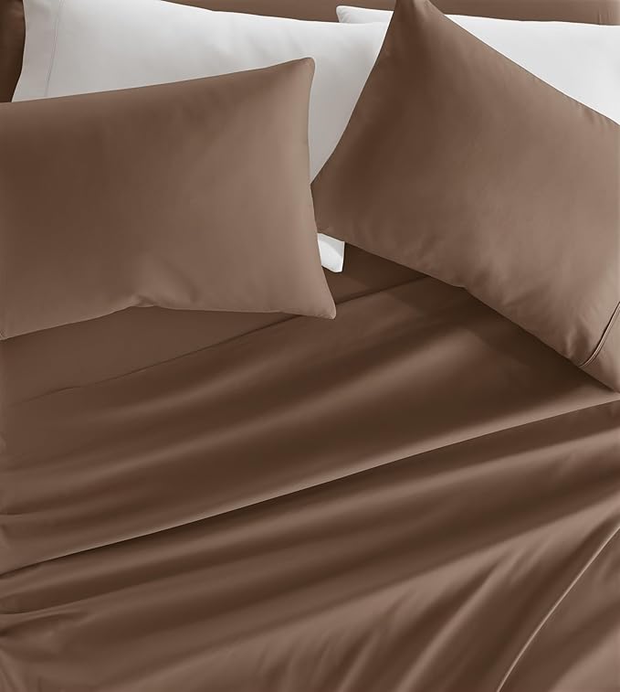 Linen Market Bed Sheets for California King Size Bed (Taupe) - Sleep Better Than Ever with These Soft and Cooling California King Sheets - Deep Pocket Fits 16" Thick Beds - 4 Piece Cal King Sheet Set
