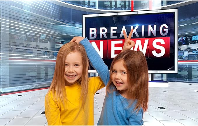 Breaking News Backdrop TV News Broadcast Hall Studio Background News Room Broadcasting Photography Background Program Record News Report Business Newsman Backdrop Kids Portrait Photo Props 20x10ft