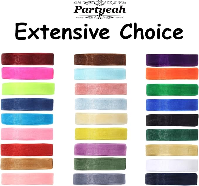 3/4 Inch x 50 Yards Sheer Organza Ribbon Chiffon Ribbon for Gift Wedding Flower Bouquet Wrapping Decorations Crafts (Royal Blue)
