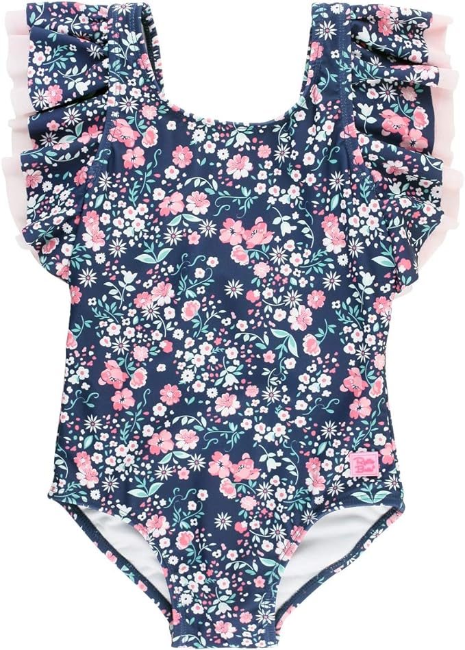 RuffleButts® Baby/Toddler Girls Ruffle Strap One Piece Swimsuit w/UPF 50+ Sun Protection