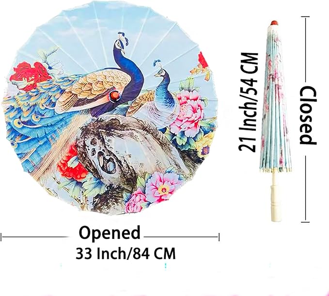Chinese Japanese Handmade Parasol Umbrella,Asian Decoration DIY Art Dance Classical Umbrella for Wedding Parties Photography Costumes Cosplay