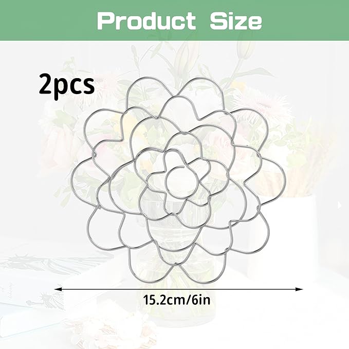 Flower Arrangement Holder Stainless Steel, Wire Flower Arranging Tool Flower Grid Flower Frog Wire Arranger for Vase Floral Stems Bouquets Plant Fixation (6inch) (2 PCS)