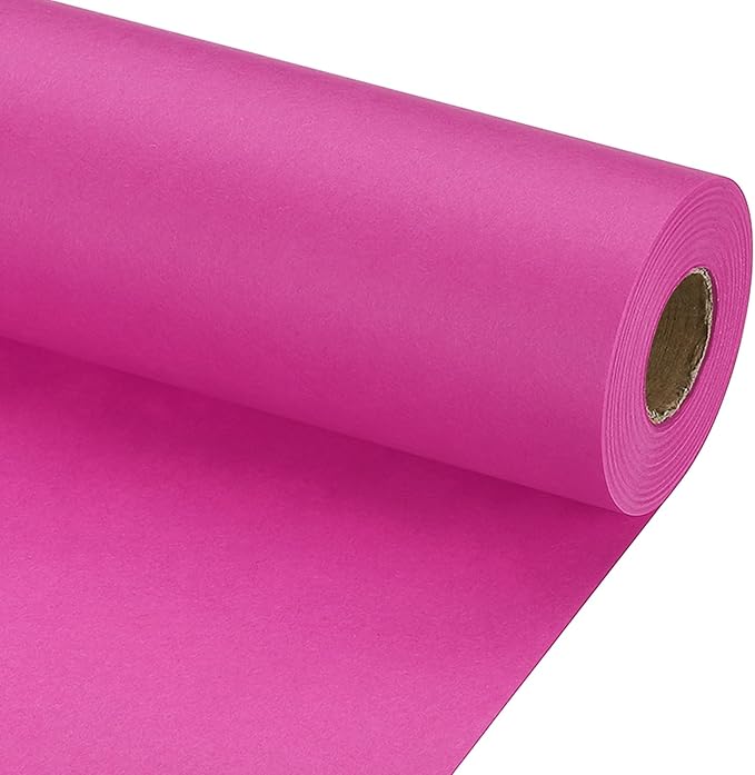 PATIKIL Wrapping Paper, 15" x 800"(66') 70 GSM Craft Paper Roll Kraft Packing Paper for Poster Bulletin Board, Gift Wrapping, Rose Pink