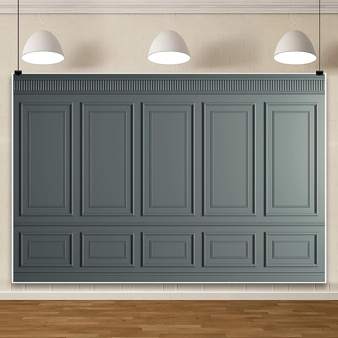 AOFOTO Vintage Room Inside Backdrop Classic French Frame Dark Grey Walls Photo Background for Wedding Bridal Shower Party Banner Home Headboard Decor Wall Photo Studio Booth Props 8x6ft