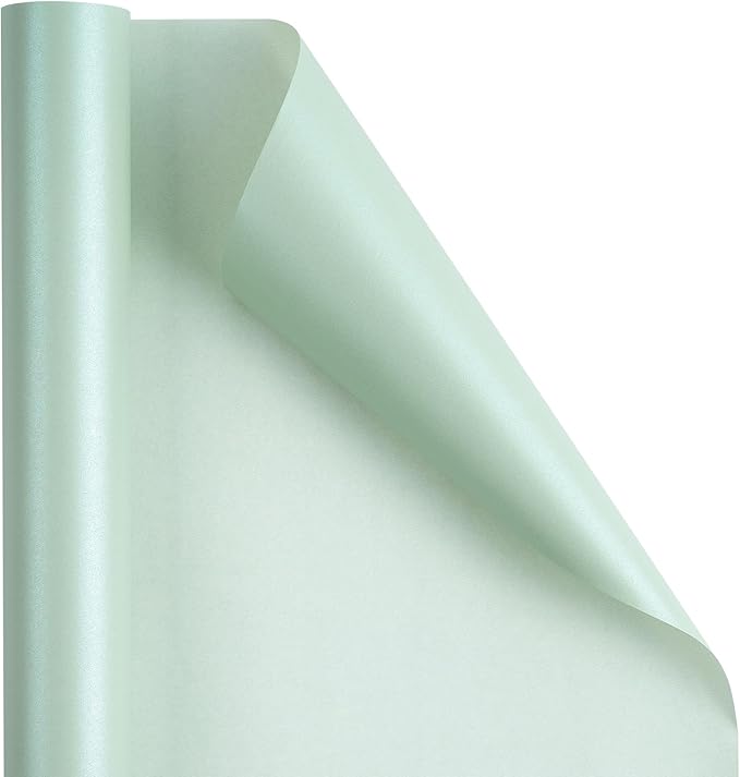 RUSPEPA Mint Matte Wrapping Paper - Solid Color Pearly - luster Paper Perfect for Wedding, Birthday, Spring, Christmas, Baby Shower, DIY Bouquet -17 Inches X 32.8 Feet