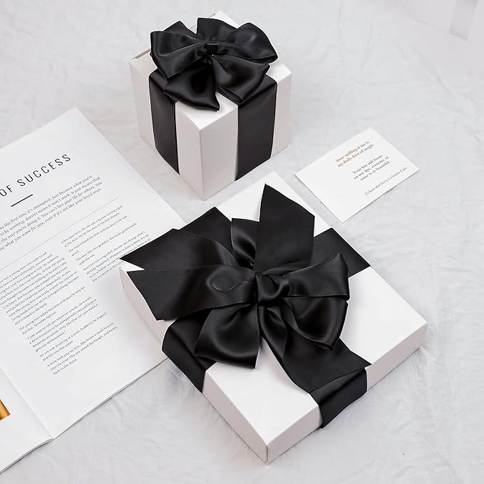 Premium Double Faced Satin Ribbon, 2 Inch x 25 Yards, Black, Perfect for Gift Wrapping, Wedding Decor, Crafts, Sewing, Fade-Resistant
