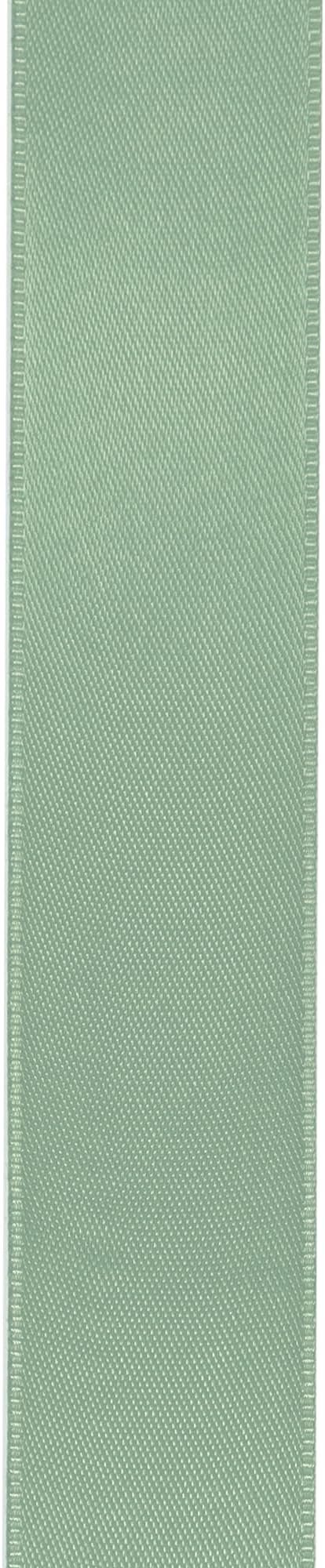 LIUYAXI Sage Green Stain Ribbon, 1" X Continuous 50 Yards, Double Faced Fabric Ribbon Perfect for Gift Wrapping Wedding Birthday Party Chair Sash Christmas Hair Floral Craft Sewing