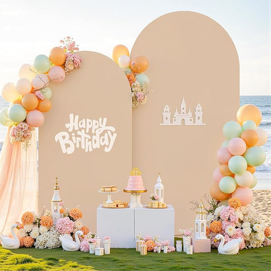 Nude Arch Backdrop Cover Set of 2 Birthday Party Arch Covers 7.2 and 6ft Wedding Arch Cover Stretchy Backdrop Bridal Baby Shower Birthday Arch Covers Spandex