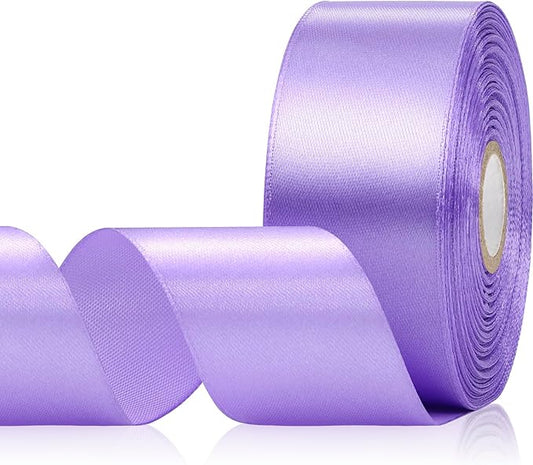 Lavender Satin Ribbon 1-1/2 Inch 30 Yards, Lavender Light Purple Ribbon for Gift Wrapping, Flower Bouquet, Crafts, Eternal Flower, Christmas, Easter and Bow Making