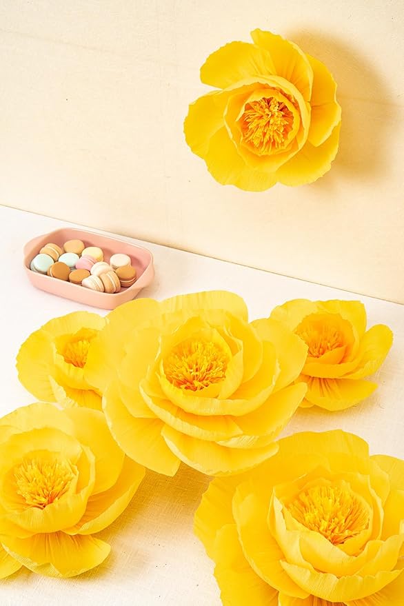 6 Pcs 3D Paper Flower Decoration for Party, Wedding Decoration, Background Wall, Nursery Room Decoration, Bridal Shower, Baby Shower